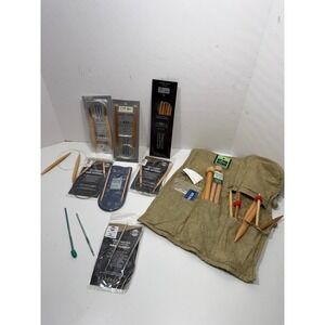 Knitting Needle Lot 10+ Addi Turbo Crystal Palace Clover Bamboo Circular DPN